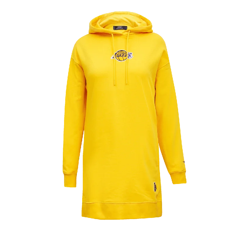 NBA LOS ANGELES LAKERS CLASSIC WOMEN'S HOODIE DRESS (YELLOW)