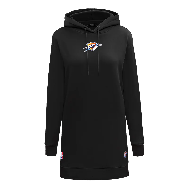 NBA OKLAHOMA CITY THUNDER CLASSIC WOMEN'S HOODIE DRESS (BLACK)