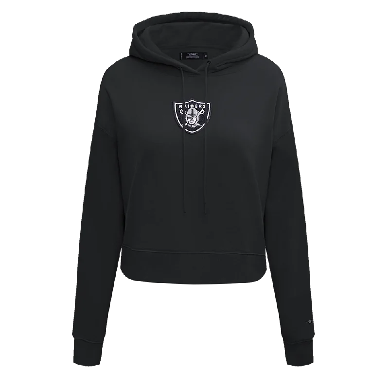 NFL LAS VEGAS RAIDERS CLASSIC WOMEN'S CROPPED PO HOODIE (BLACK)