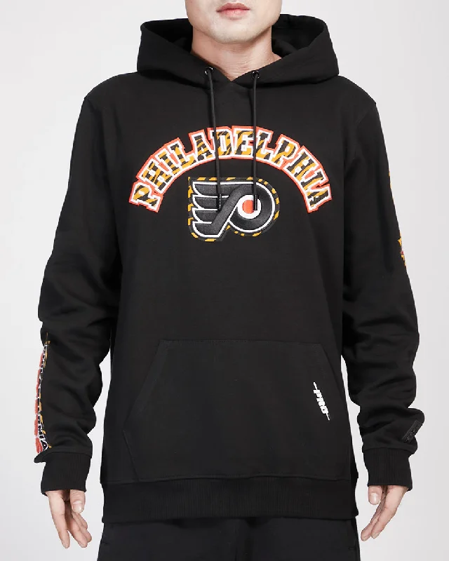 NHL PHILADELPHIA FLYERS ANIMAL PRINT DK PO HOODIE (BLACK)