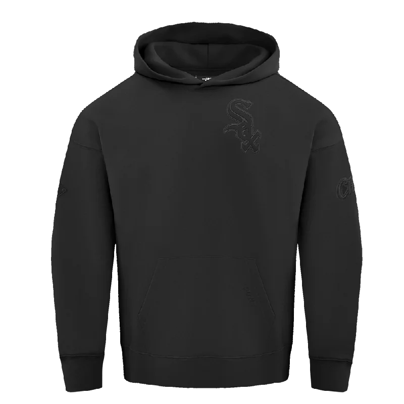 MLB CHICAGO WHITE SOX NEUTRAL DROP SHOULDER FLC PO HOODIE (BLACK)