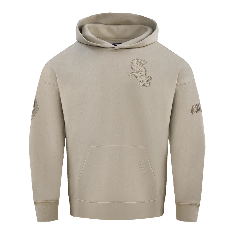 MLB CHICAGO WHITE SOX NEUTRAL DROP SHOULDER FLC PO HOODIE (TAUPE)