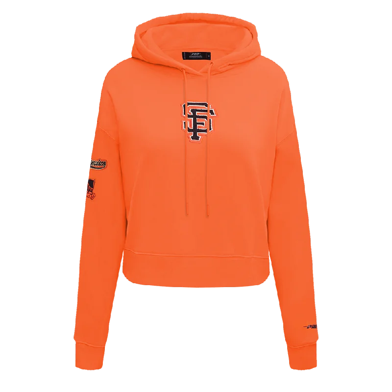 MLB SAN FRANCISCO GIANTS CLASSIC WOMEN'S CROPPED PO HOODIE (ORANGE)