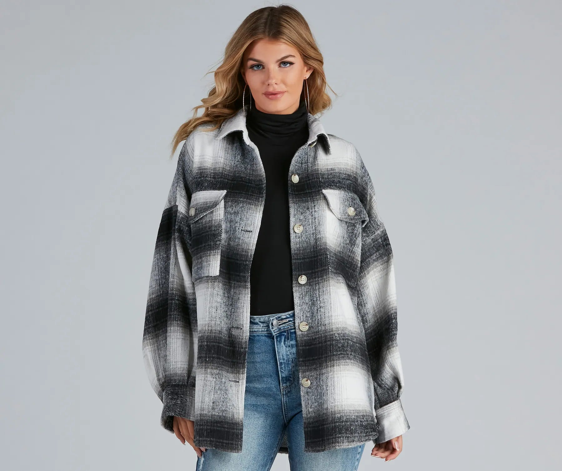 Basic Mood Oversized Plaid Shacket