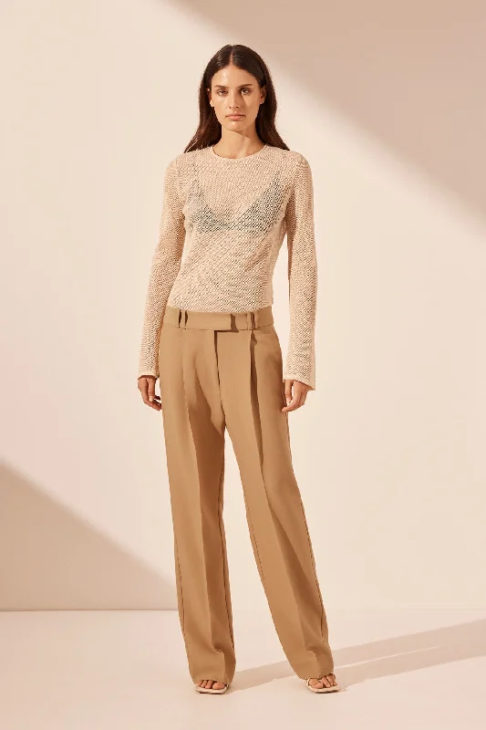 IRENA LOW RISE SLOUCH PANT - WHEAT