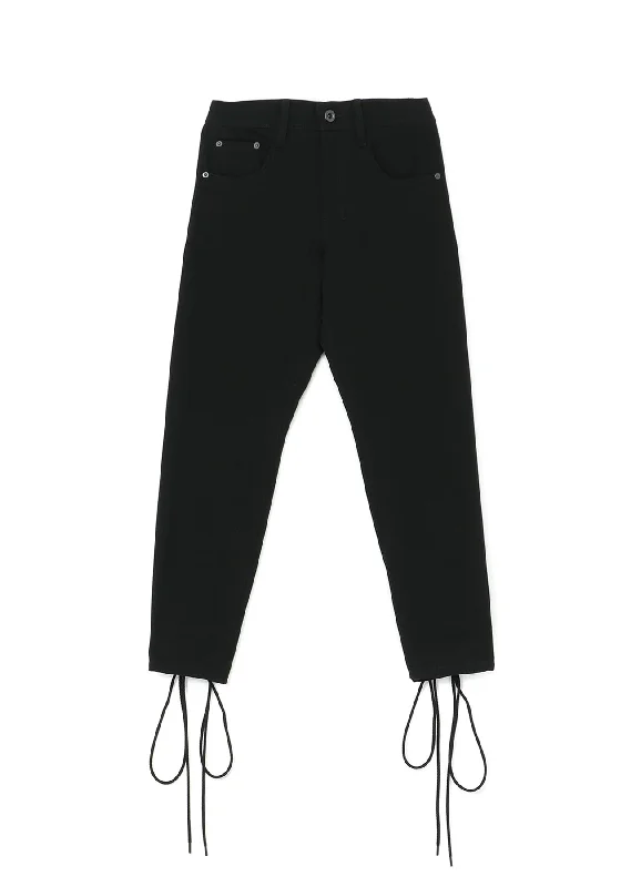 Black Denim Back Lace Up Pants