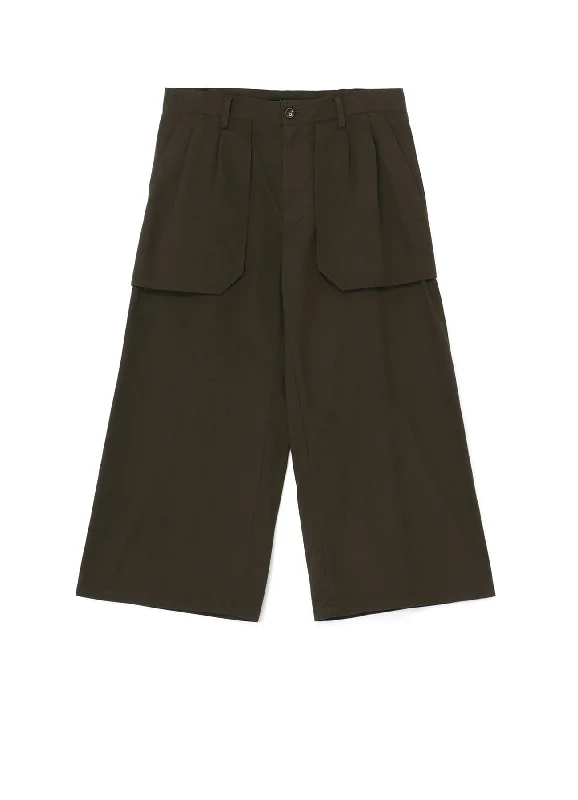 HIGH DENSITY COTTON PLEATED WIDE LEG PANTS