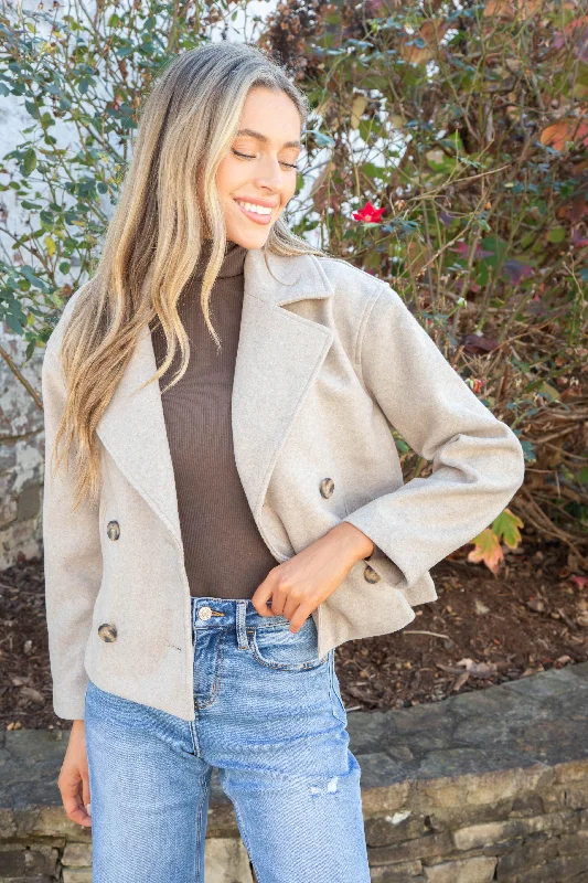 Myka Double Breasted Jacket, Oatmeal