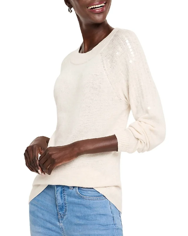 Subtle Shine Sweater In Classic Cream