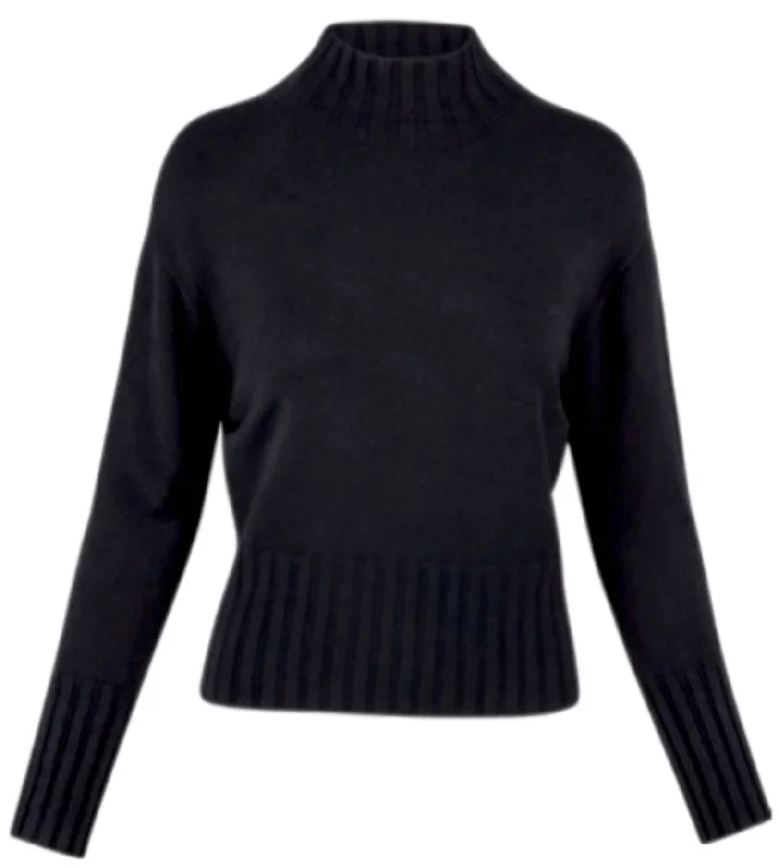 Women's Jolene Mock Neck Sweater In Black