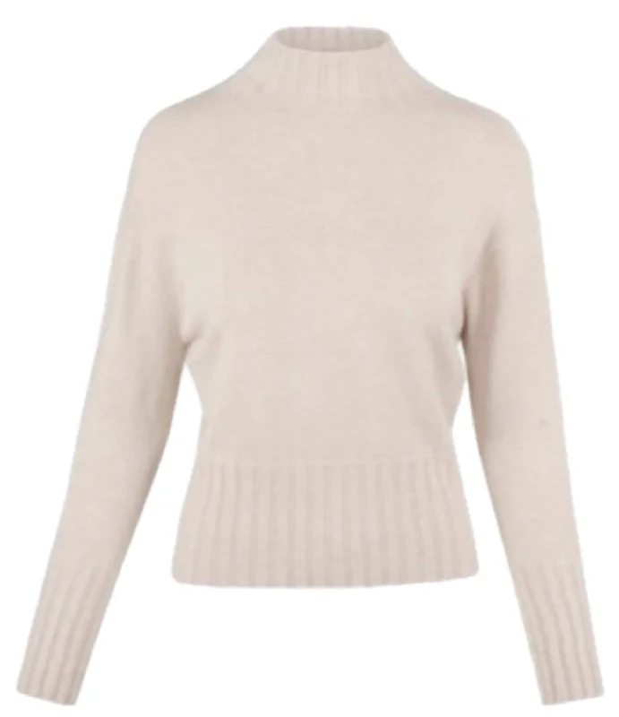 Women's Jolene Mock Neck Sweater In Oatmeal