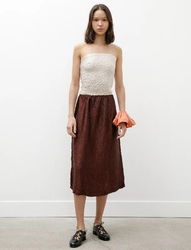 Crumpled Silk Skirt Plum