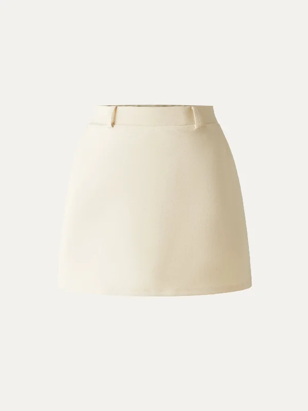 Elastic Waistband Mini Skort