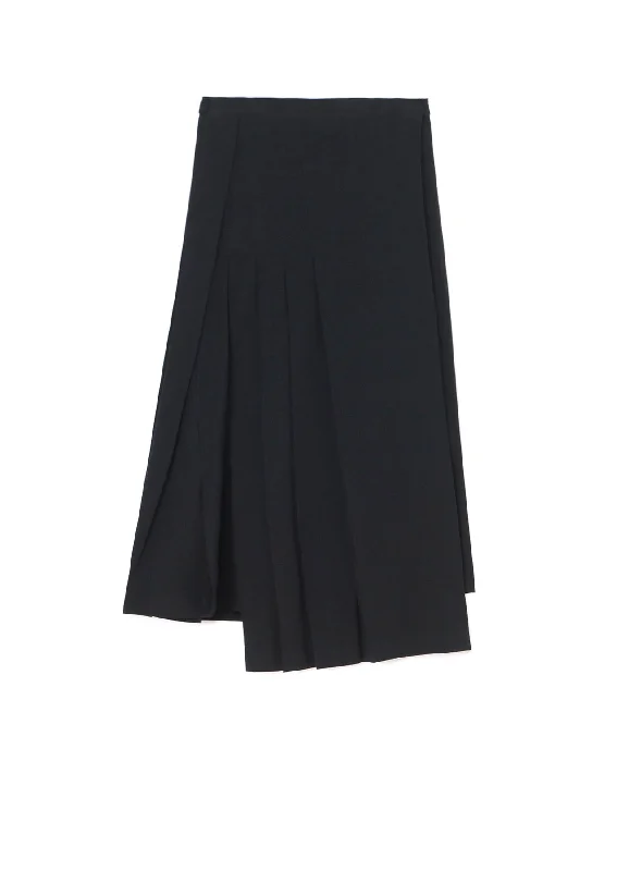 COTTON TWILL R PLEATED WRAP SKIRT