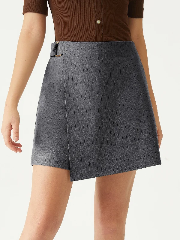 High Waist Tie Side Wrapped Skort