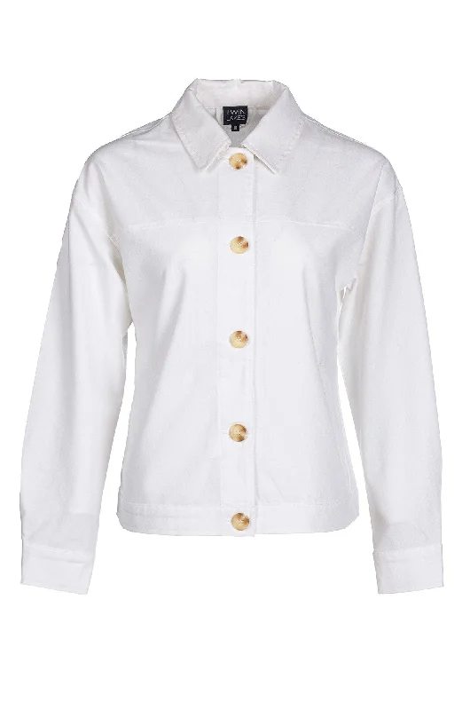 Cotton Linen Blend Jacket | WHITE | 6771A1