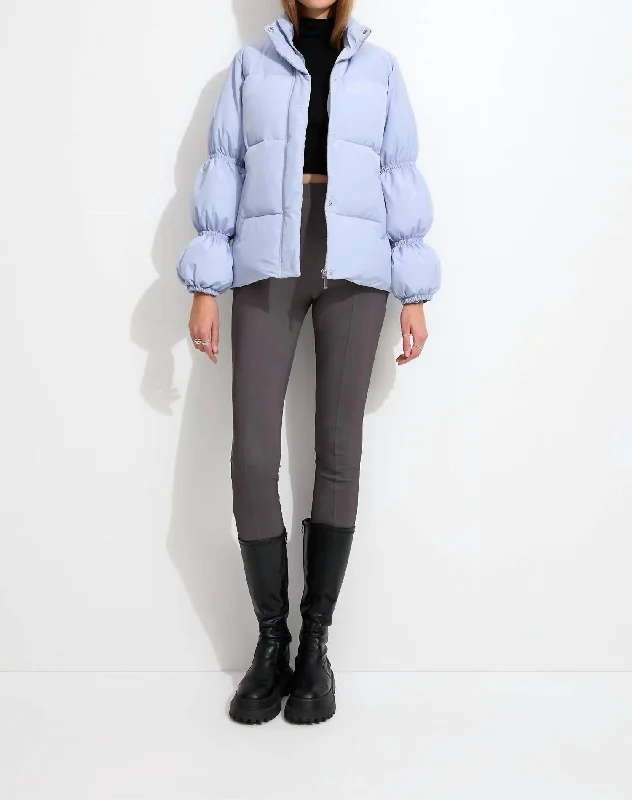 Mariposa Puffer Jacket In Pastel Blue