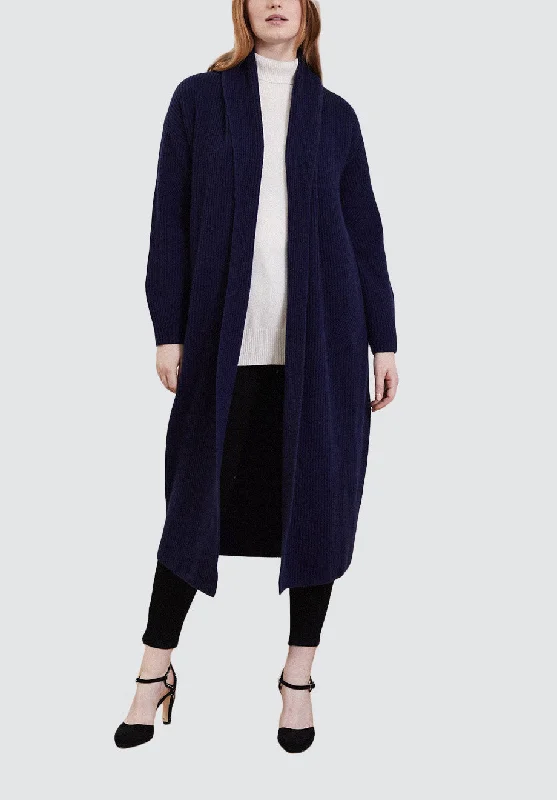 Ribbed Cashmere Coatigan | Midnight