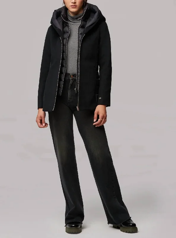 Viviana Mixed Media Jacket In Black