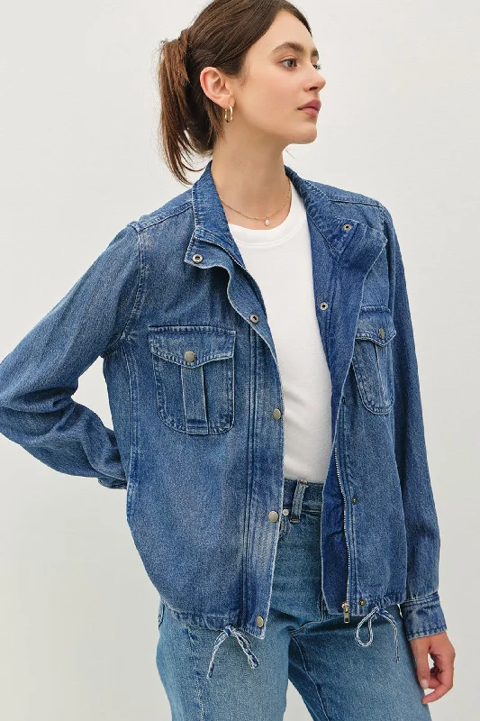 DRAWSTRING DENIM JACKET